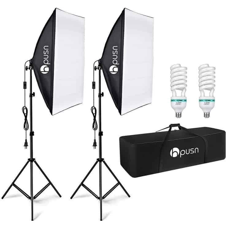 HPUSN Softbox Lighting Kit Professional Studio Photography