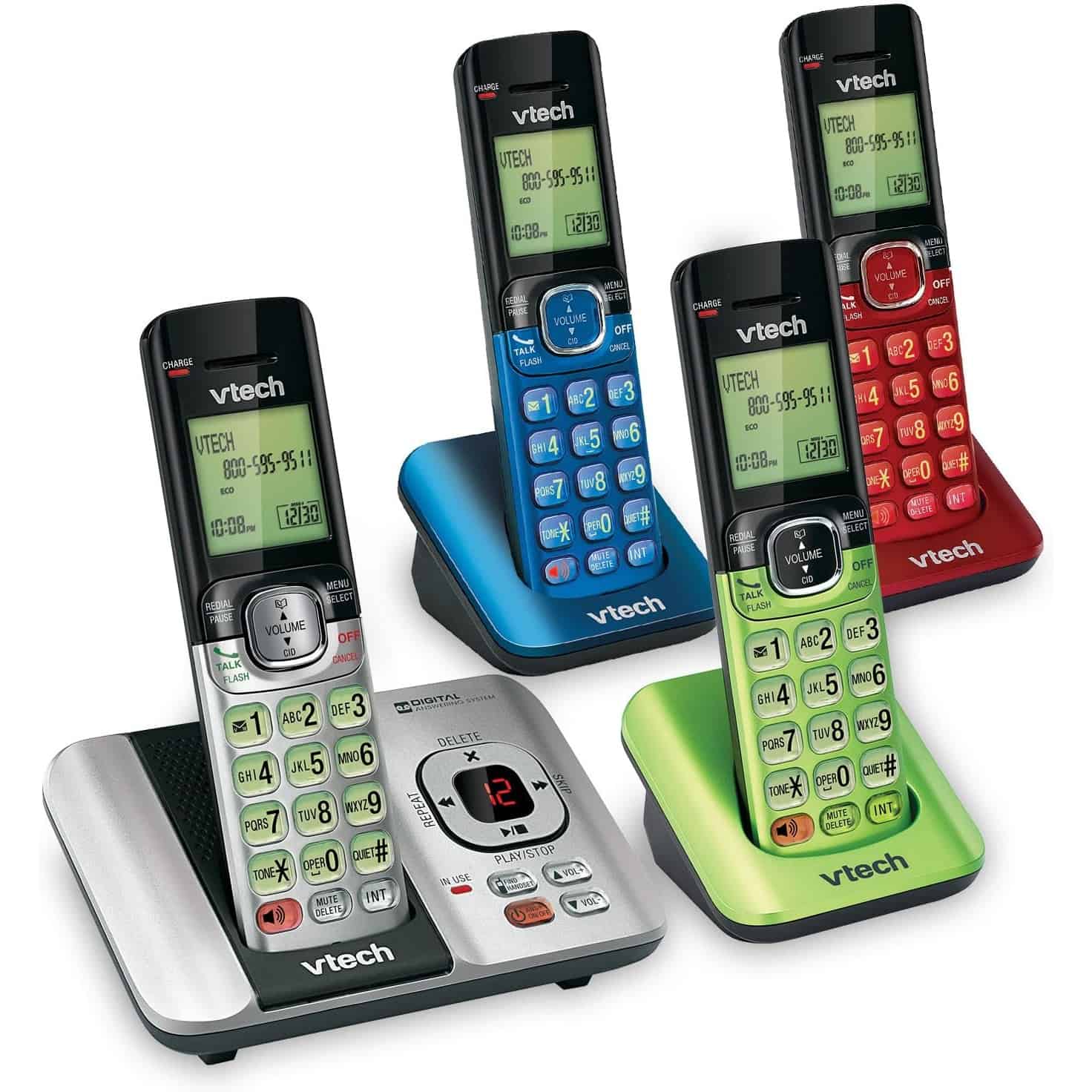 VTech CS6529-4B 4-Handset DECT 6.0 Cordless Phone with Answering System and Caller ID