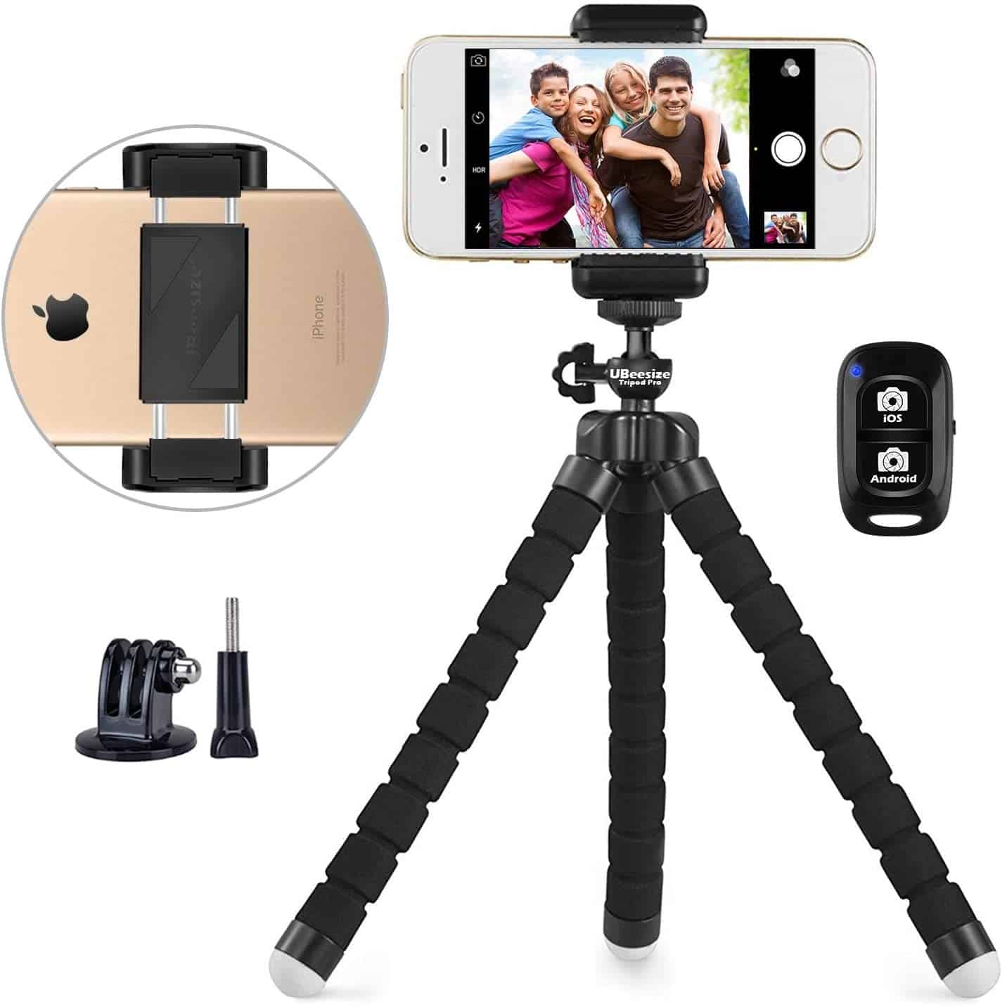 Phone Tripod, UBeesize Portable and Adjustable Camera Stand Holder
