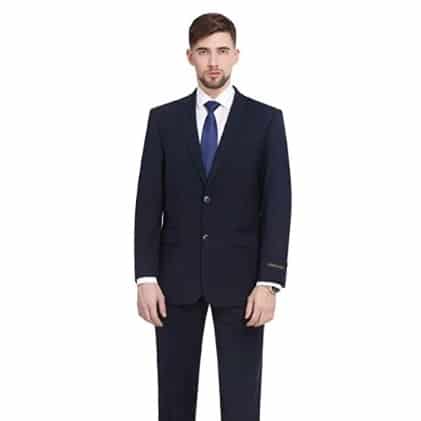 P&L Men’s 2-Piece Classic Fit 2 Button Office Dress Suit Jacket Blazer & Pleated Pants Set