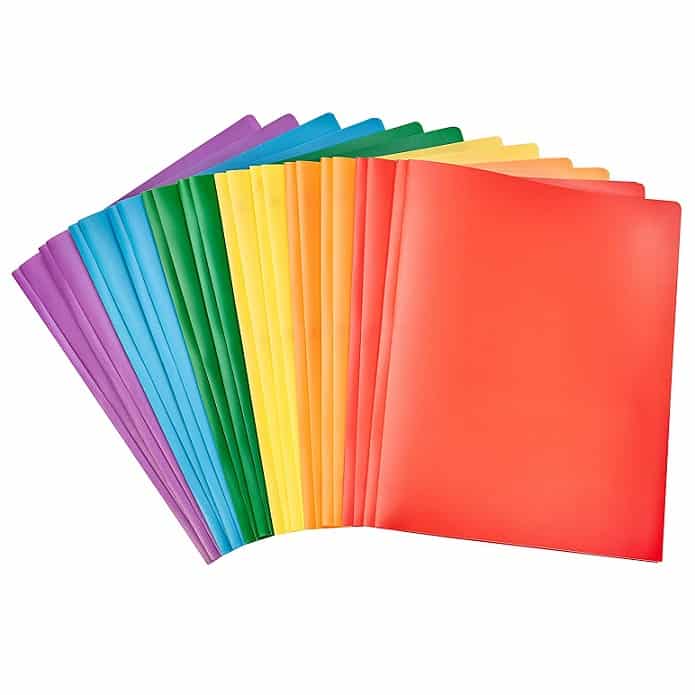 AmazonBasics Heavy Duty Plastic Folders