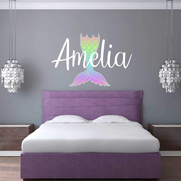 Custom Name Mermaid Nursery Wall Decal