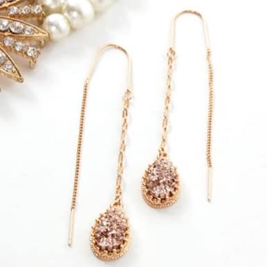 Humble Chic Simulated Druzy Chain Bar Threaders