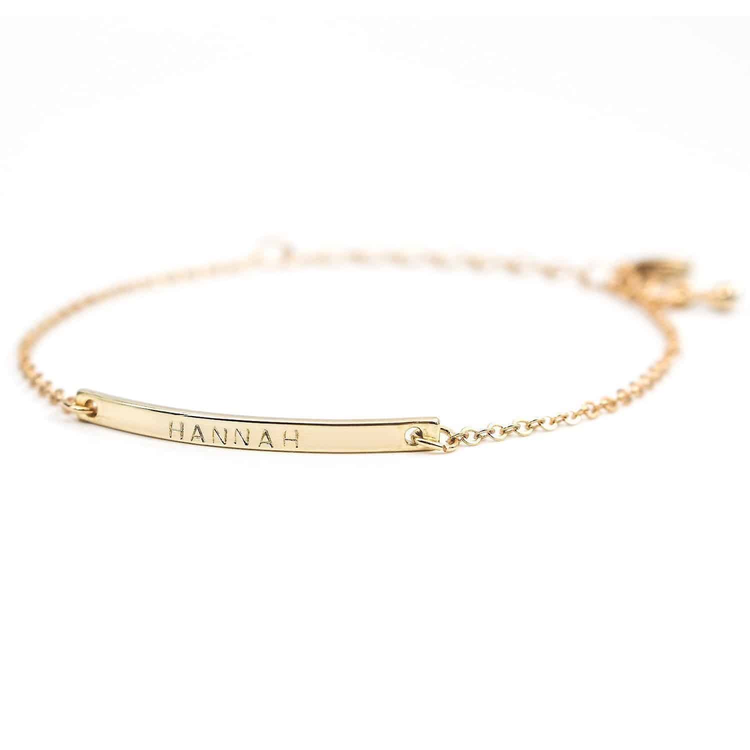 16K Gold Your Name Bar Bracelet